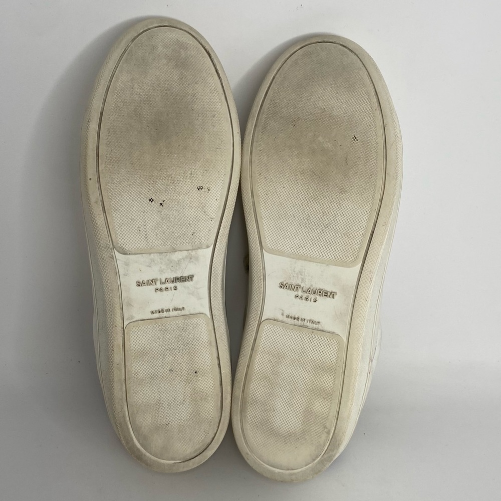 Authentic SAINT LAURENT white leather LIPS CLASSIC COURT Sneakers size 36 - Picture 8 of 12